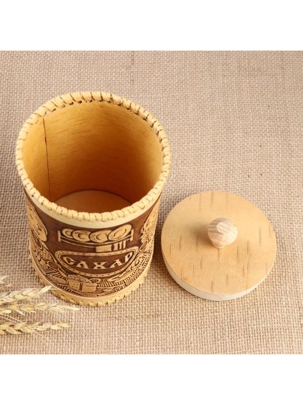 Туес «Дедушка и бабушка», сахар,10х17,5 см, береста