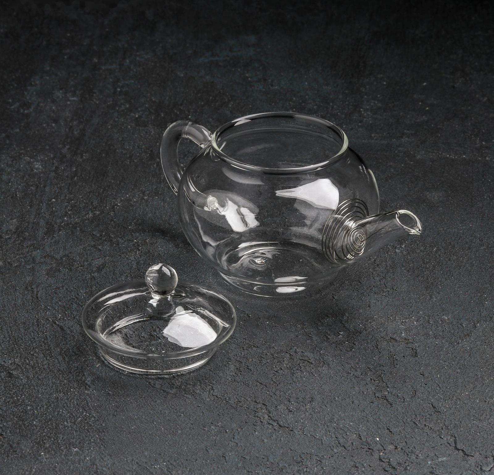 Чайник стеклянный заварочный Доляна «Дамбо», 250 мл, металлическое сито