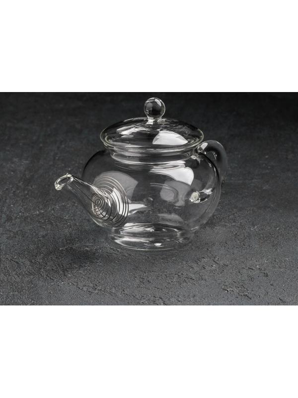 Чайник стеклянный заварочный Доляна «Дамбо», 250 мл, металлическое сито