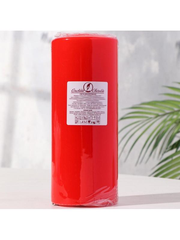 Свеча - цилиндр, 8х20 см, 90 ч, 795 г, красная