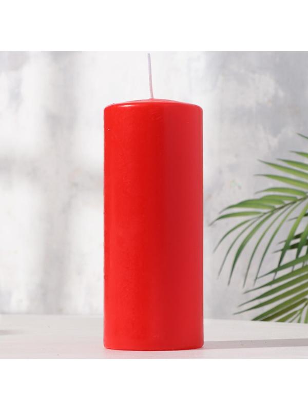 Свеча - цилиндр, 8х20 см, 90 ч, 795 г, красная