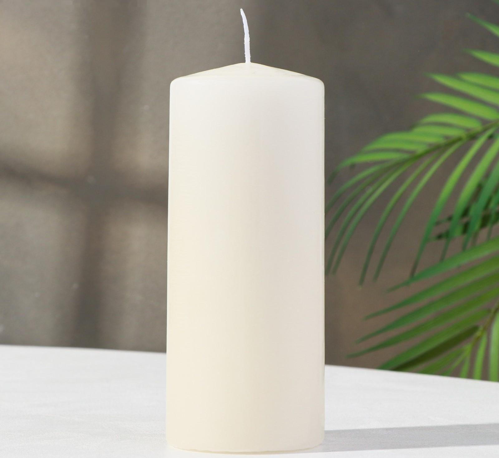 Свеча - цилиндр, 7х17 см, 50 ч, 515 г, слоновая кость