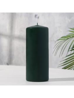 Свеча - цилиндр, 7х17 см, 50 ч, 515 г, темно-зеленая