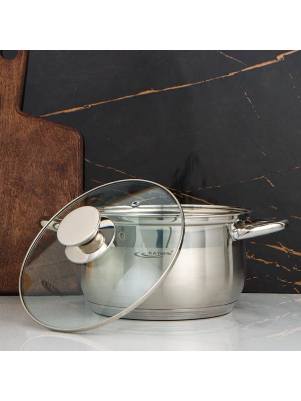 Кастрюля «Диана», 3,5 л, d=20 см, стеклянная крышка, капсульное дно, индукция