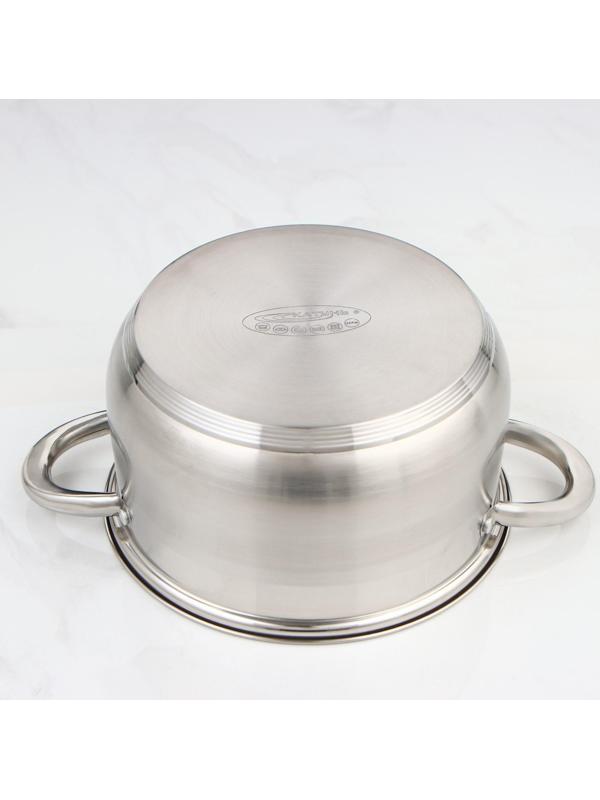 Кастрюля «Диана», 6 л, d=24 см, капсульное дно, стеклянная крышка, индукция