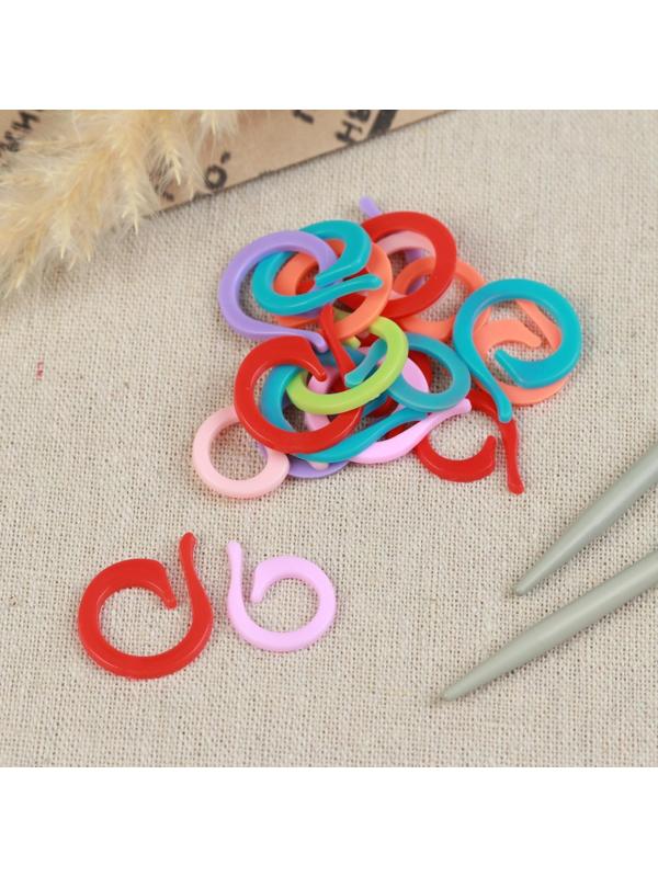 Кольцо-маркер для вязания, 20 шт, цвет разноцветный