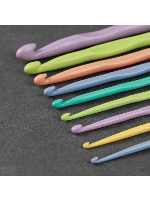 Набор крючков для вязания, d = 2,5-10 мм, 15 см, 9 шт, цвет разноцветный