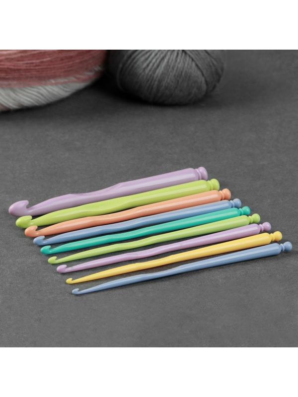 Набор крючков для вязания, d = 2,5-10 мм, 15 см, 9 шт, цвет разноцветный