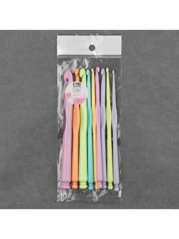 Набор крючков для вязания, d = 2,5-10 мм, 15 см, 9 шт, цвет разноцветный