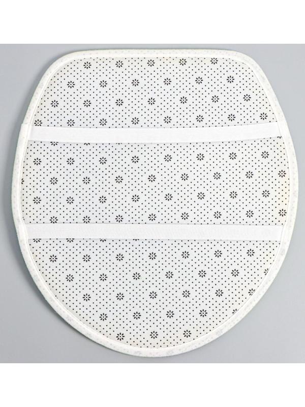 Набор ковриков для ванной и туалета Доляна «Голубые листья», 3 шт: 41×45, 40×50, 45×75 см