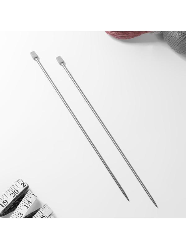 Спицы для вязания, прямые, d = 5 мм, 35 см, 2 шт
