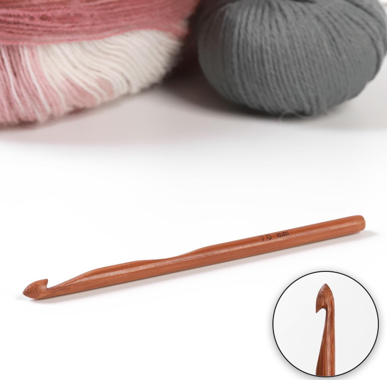 Крючок для вязания, бамбуковый, d = 7 мм, 15 см