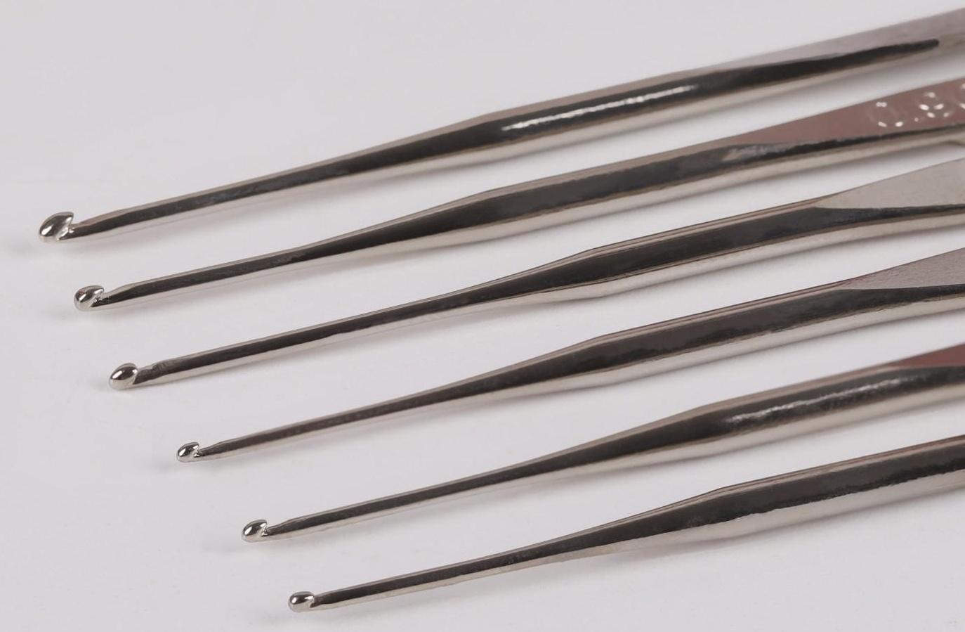 Набор крючков для вязания, d = 0,5-1 мм, 12 см, 6 шт