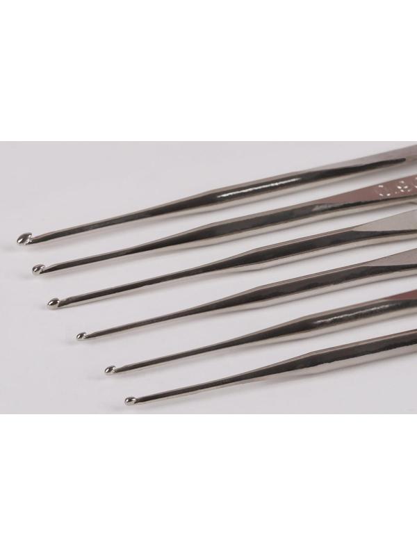 Набор крючков для вязания, d = 0,5-1 мм, 12 см, 6 шт