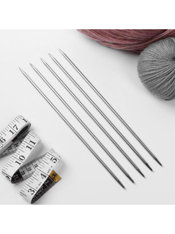 Спицы для вязания, чулочные, d = 4,5 мм, 25 см, 5 шт