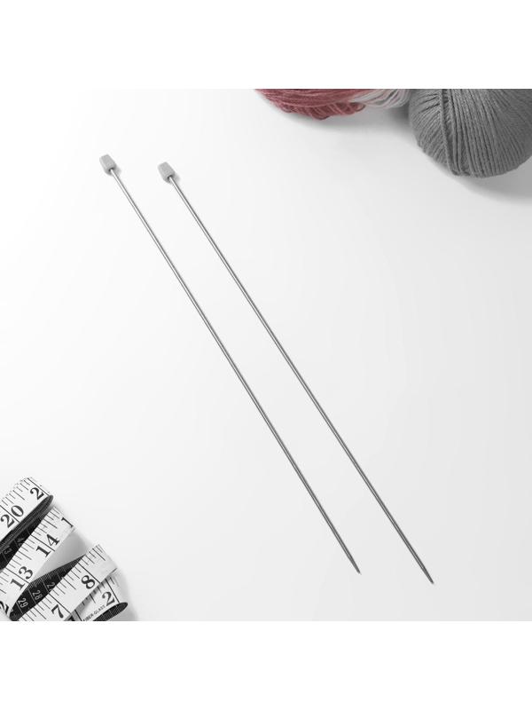 Спицы для вязания, прямые, d = 3 мм, 35 см, 2 шт