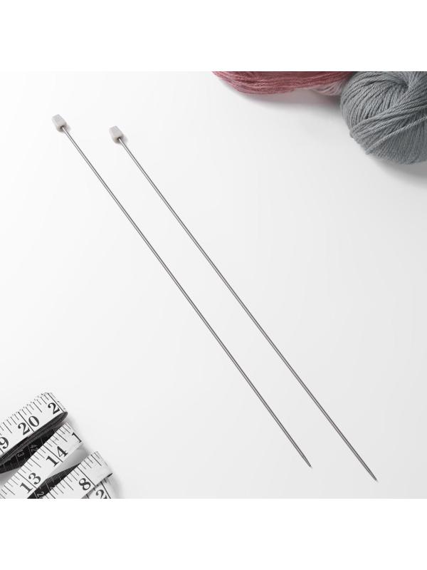 Спицы для вязания, прямые, d = 2,5 мм, 35 см, 2 шт