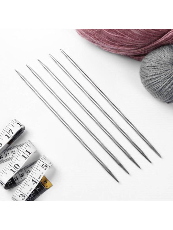 Спицы для вязания, чулочные, d = 5 мм, 25 см, 5 шт