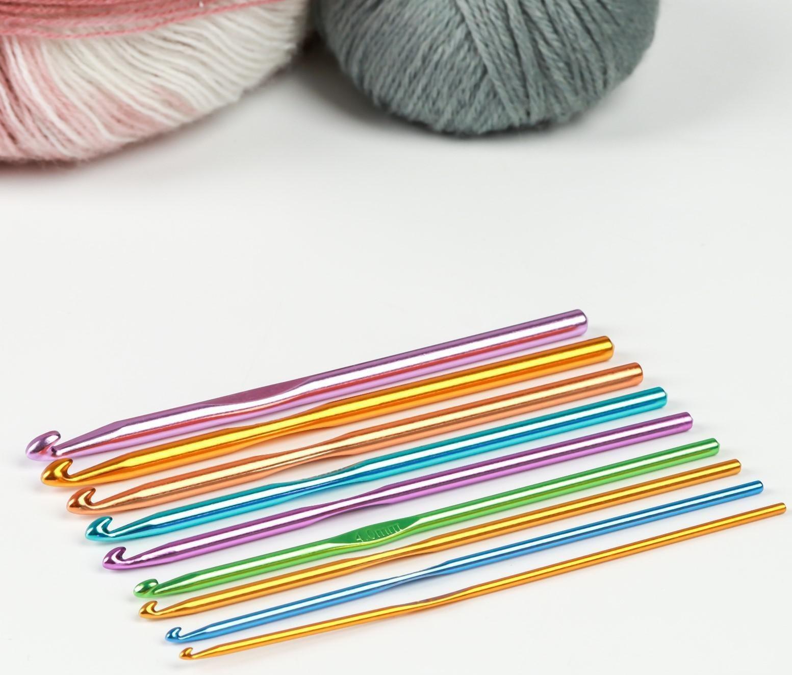 Набор крючков для вязания, d = 0,6-6,5 мм, 12,5/15 см, 22 шт, цвет МИКС