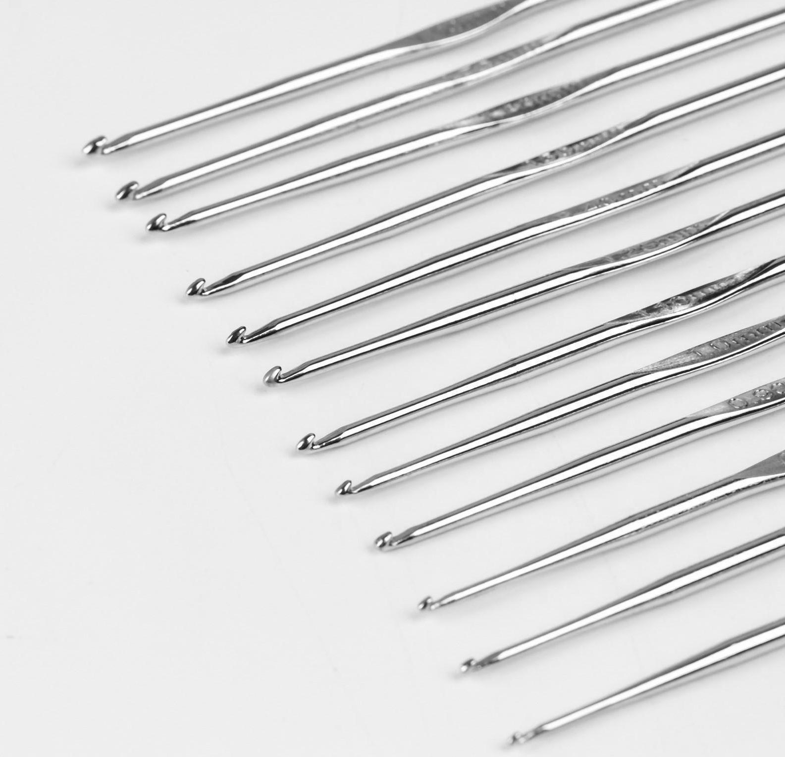 Набор крючков для вязания, d = 0,6-6,5 мм, 12,5/15 см, 22 шт, цвет МИКС