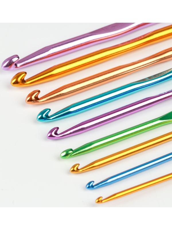 Набор крючков для вязания, d = 0,6-6,5 мм, 12,5/15 см, 22 шт, цвет МИКС