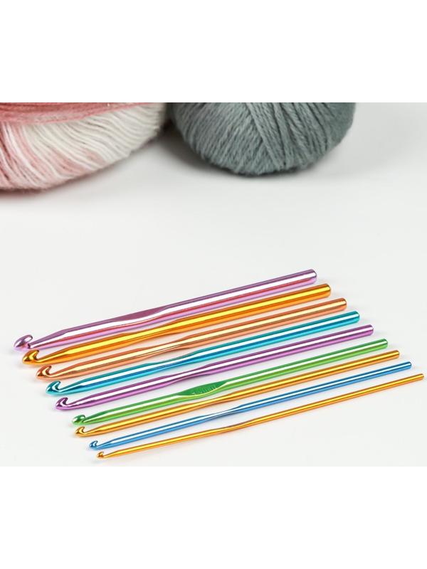 Набор крючков для вязания, d = 0,6-6,5 мм, 12,5/15 см, 22 шт, цвет МИКС