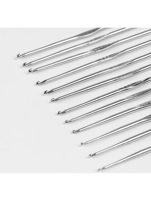 Набор крючков для вязания, d = 0,6-6,5 мм, 12,5/15 см, 22 шт, цвет МИКС