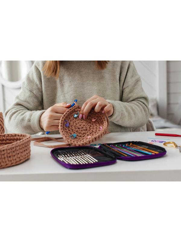 Набор крючков для вязания, d = 0,6-6,5 мм, 12,5/15 см, 22 шт, цвет МИКС