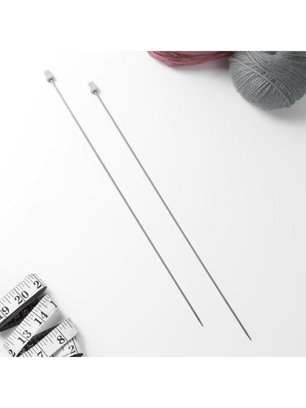 Спицы для вязания, прямые, d = 2 мм, 35 см, 2 шт