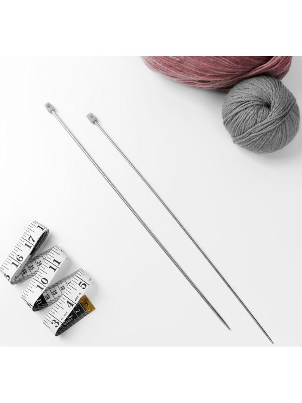 Спицы для вязания, прямые, d = 3,5 мм, 35 см, 2 шт