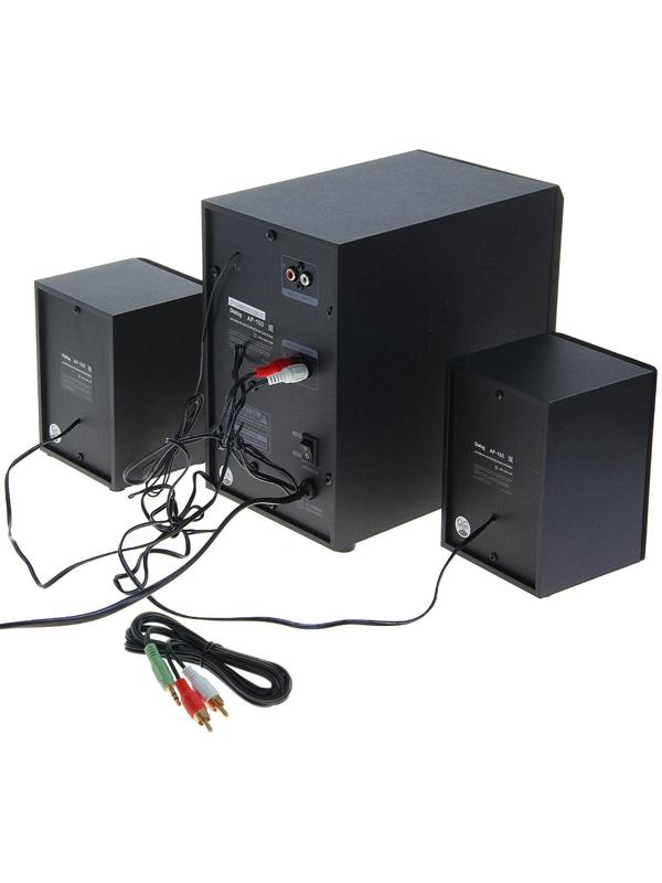 Компьютерные колонки 2.1 Dialog AP-150, 2 х 5Вт + 10Вт, MP3, пульт ДУ, 220В, черные