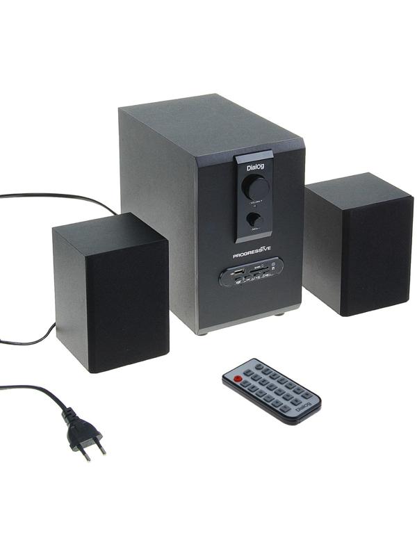 Компьютерные колонки 2.1 Dialog AP-150, 2 х 5Вт + 10Вт, MP3, пульт ДУ, 220В, черные