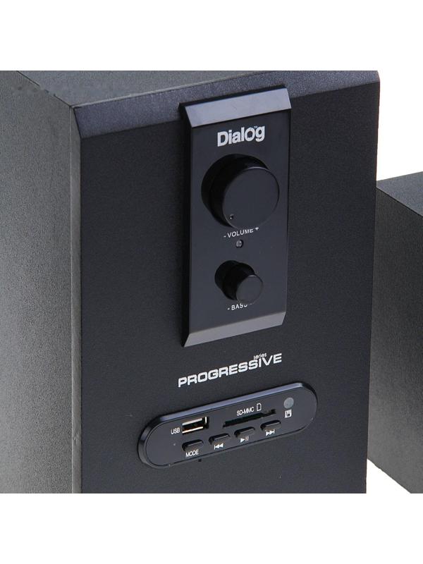 Компьютерные колонки 2.1 Dialog AP-150, 2 х 5Вт + 10Вт, MP3, пульт ДУ, 220В, черные