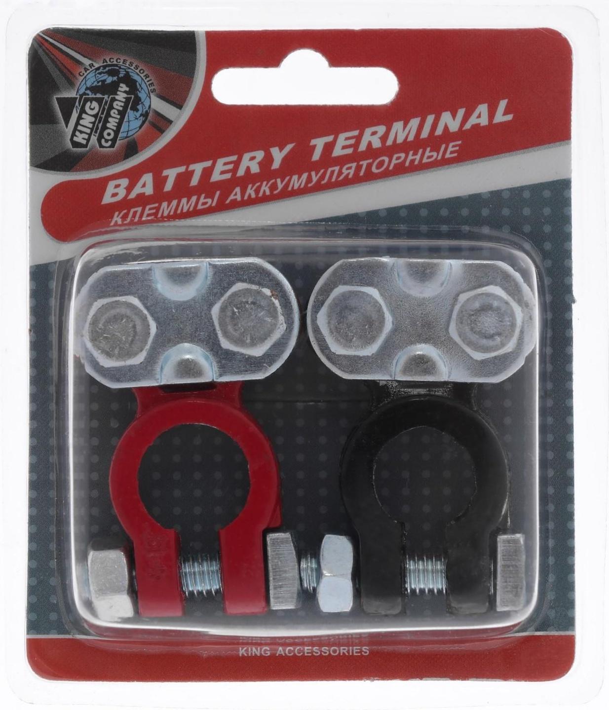 Клеммы АКБ Nova Bright, в блистере, чёрные/красные, набор 2 шт