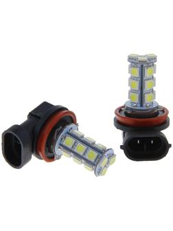 Автолампа светодиодная H11, 12 В, 18 SMD-5050, свет белый, набор 2 шт