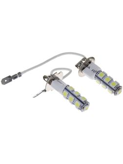 Автолампа светодиодная H3, 12 В, 13 SMD-5050, 2 шт, белый