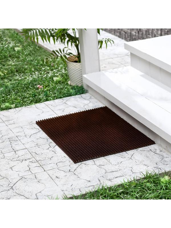 Покрытие ковровое щетинистое «Травка», 45×60 см, цвет тёмный шоколад