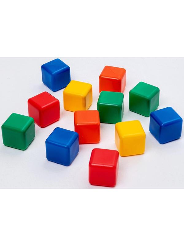 Набор цветных кубиков, 12 штук, 4 х 4 см