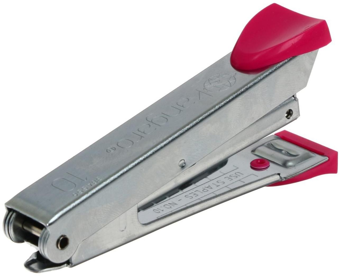 Степлер Kangaro №10, до 20 листов, металлический копус, встроенный антистеплер, 50 скоб, микс