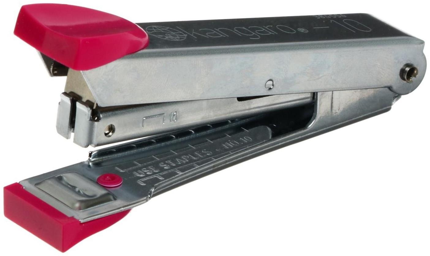 Степлер Kangaro №10, до 20 листов, металлический копус, встроенный антистеплер, 50 скоб, микс