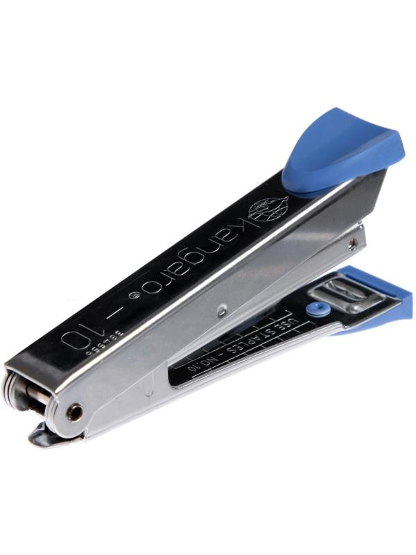 Степлер Kangaro №10, до 20 листов, металлический копус, встроенный антистеплер, 50 скоб, микс