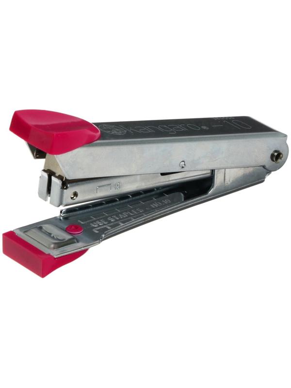 Степлер Kangaro №10, до 20 листов, металлический копус, встроенный антистеплер, 50 скоб, микс