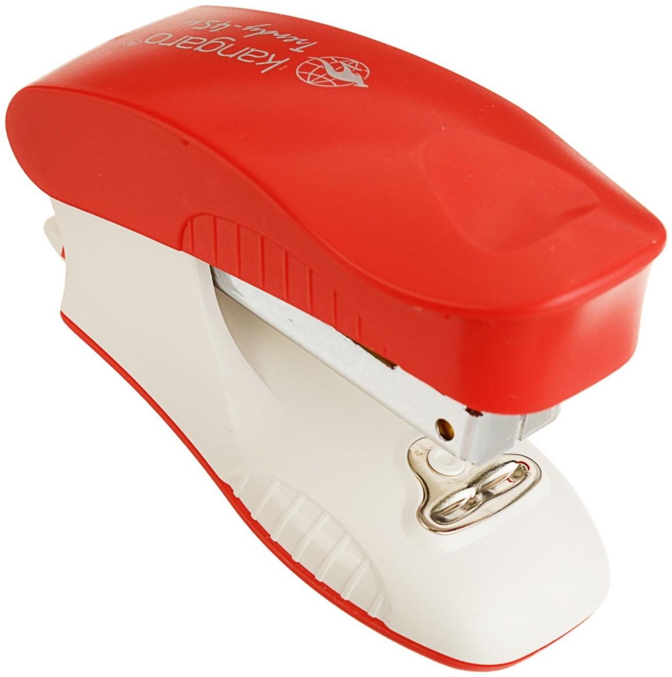 Степлер №24/6 и 26/6 15 листов Kangaro mini Trendy 45М встроенный антистеплер, 50 скоб, МИКС