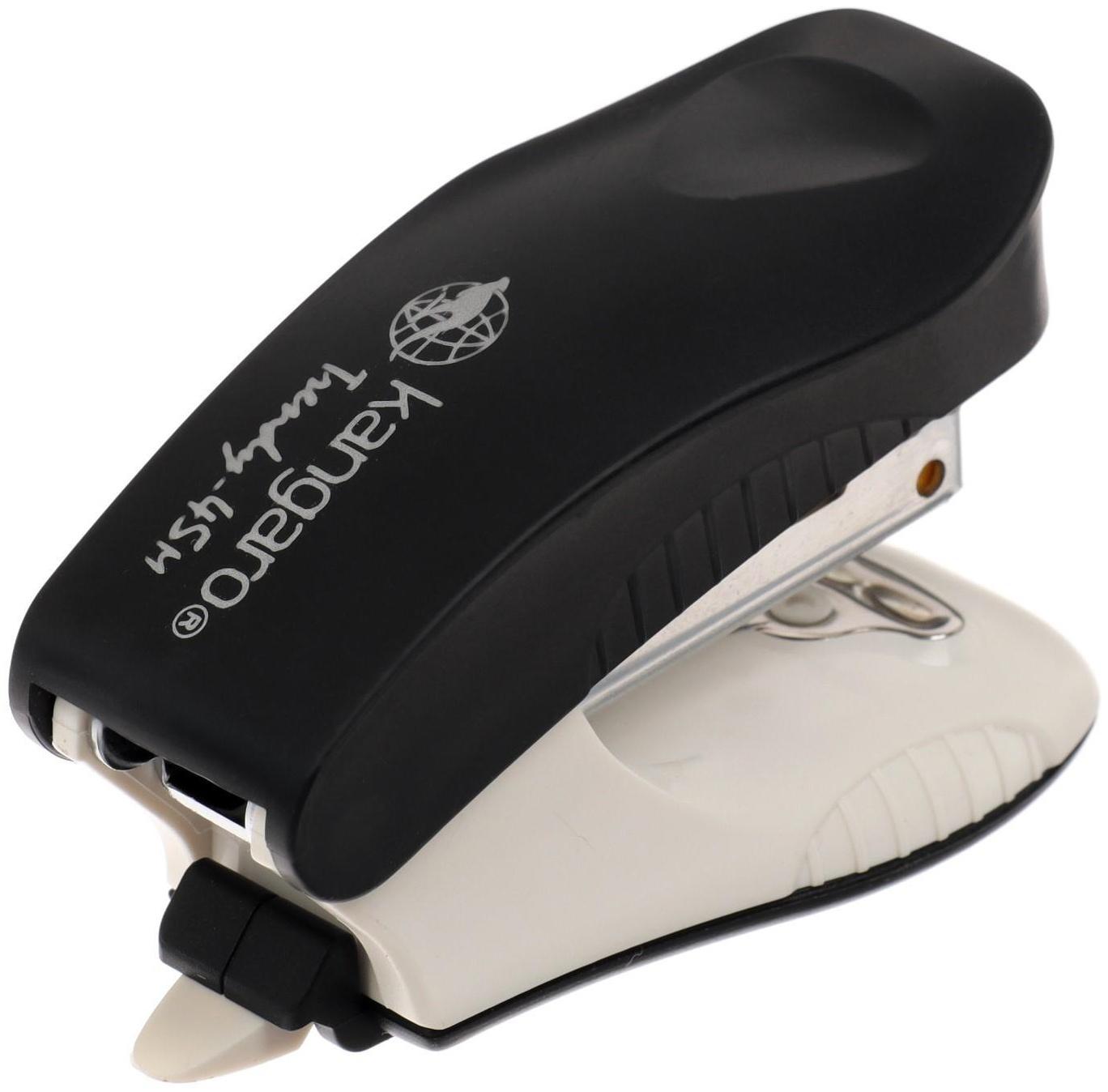 Степлер №24/6 и 26/6 15 листов Kangaro mini Trendy 45М встроенный антистеплер, 50 скоб, МИКС