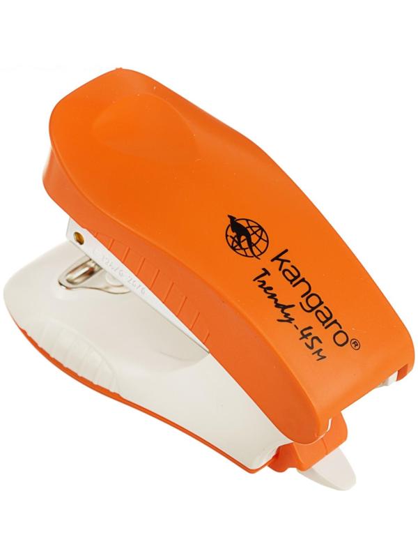 Степлер №24/6 и 26/6 15 листов Kangaro mini Trendy 45М встроенный антистеплер, 50 скоб, МИКС