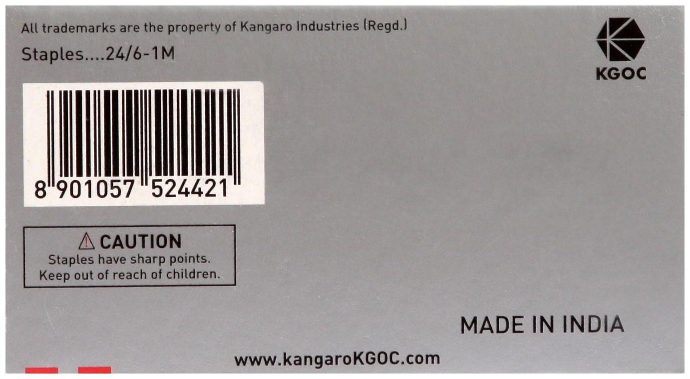 Скобы для степлера Kangaro №24/6-1, стальные, эко, 1000 штук