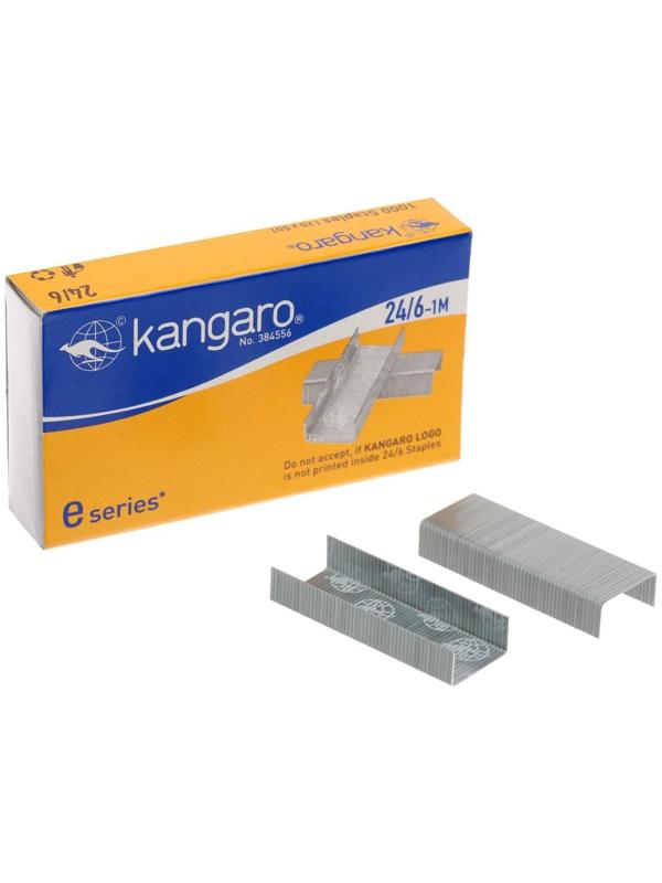 Скобы для степлера Kangaro №24/6-1, стальные, эко, 1000 штук