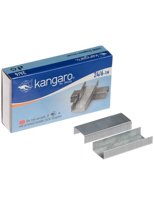 Скобы для степлера Kangaro №24/6-1, стальные, эко, 1000 штук