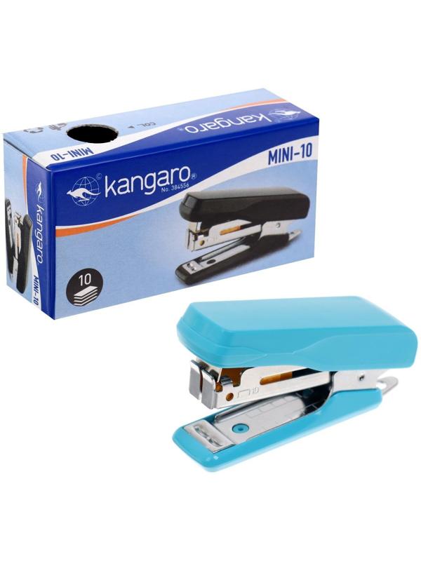 Степлер №10 10 листов Kangaro mini HS-Mini10, встроенный антистеплер, 50 скоб микс