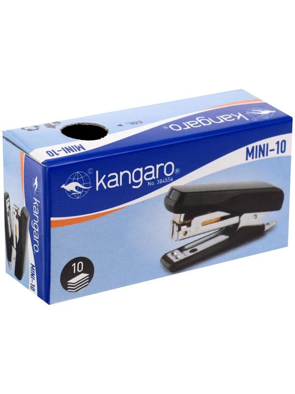 Степлер №10 10 листов Kangaro mini HS-Mini10, встроенный антистеплер, 50 скоб микс